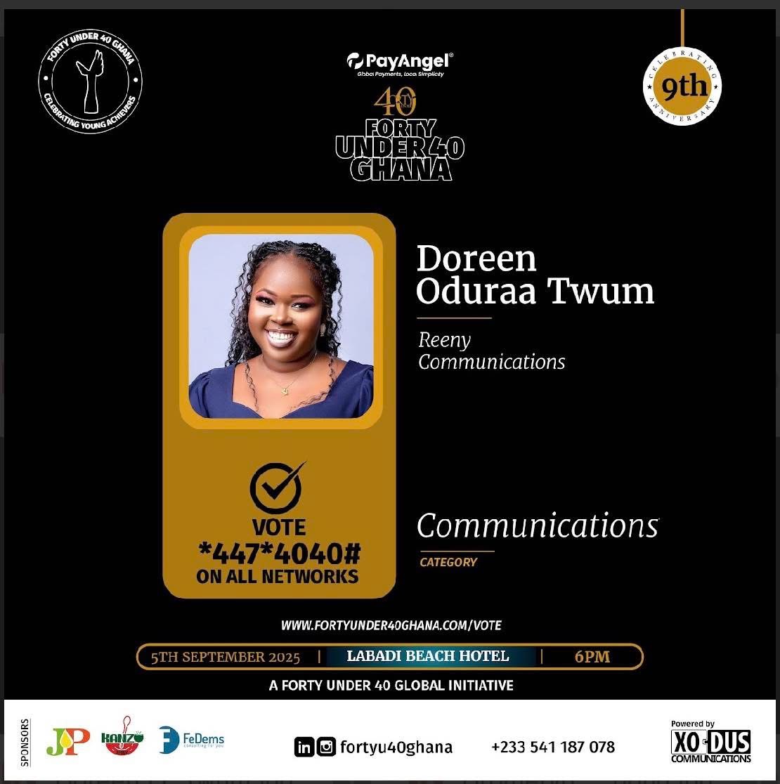 Doreen Oduraa Twum — Forty Under 40 Ghana Awards 2025 nominee, Communications Category